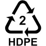Symbool voor het recyclen van HDPE-verpakkingen