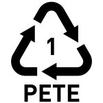 Symbool voor het recyclen van PET-verpakkingen